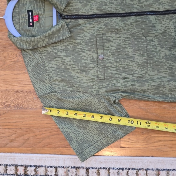 AIRWALK BRAND MENS UTILITY WOVEN FRONT ZIP GREEN CAMO SHIRT SIZE MEDIUM - Picture 14 of 16
